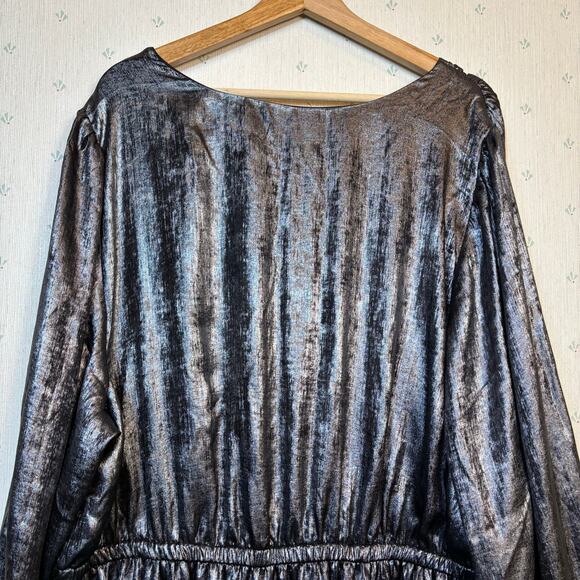 Lane Bryant Shirred Shoulder Maxi Dress Size 26 Satin Formal Evening Gala NWT - Picture 6 of 13